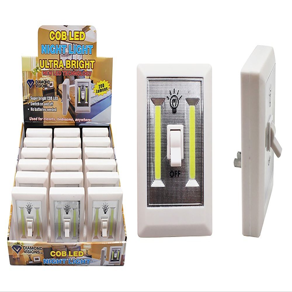 Diamond Visions 08-1898 COB LED Plug-in Light Switch in White Case