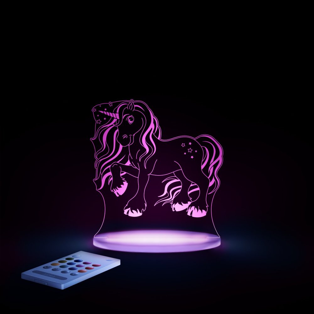 Aloka SleepyLights, Nightlight, Remote Control Included, Magic Unicorn