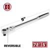 Powerbuilt 1/4 Inch Drive Flex Head Ratchet, 9 Inch Reach, Extra Long Contour Tool Handle, 72 Tooth, Pro Tech Series 649951 view 2