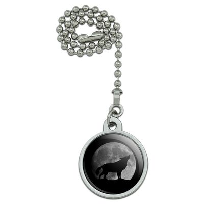 GRAPHICS & MORE Wolf Howling Moon Silhouette Ceiling Fan and Light Pull Chain