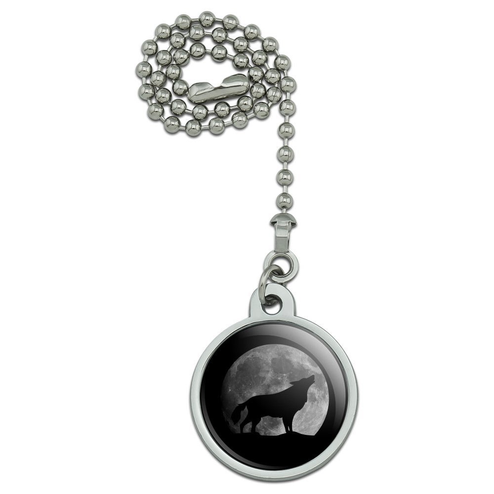 GRAPHICS & MORE Wolf Howling Moon Silhouette Ceiling Fan and Light Pull Chain