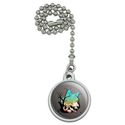 GRAPHICS & MORE Wolf Mountain Optical Illusion Ceiling Fan and Light Pull Chain