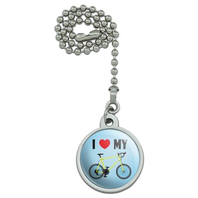 GRAPHICS & MORE I Love My Bike Road Bicycle Cycling Ceiling Fan and Light Pull Chain