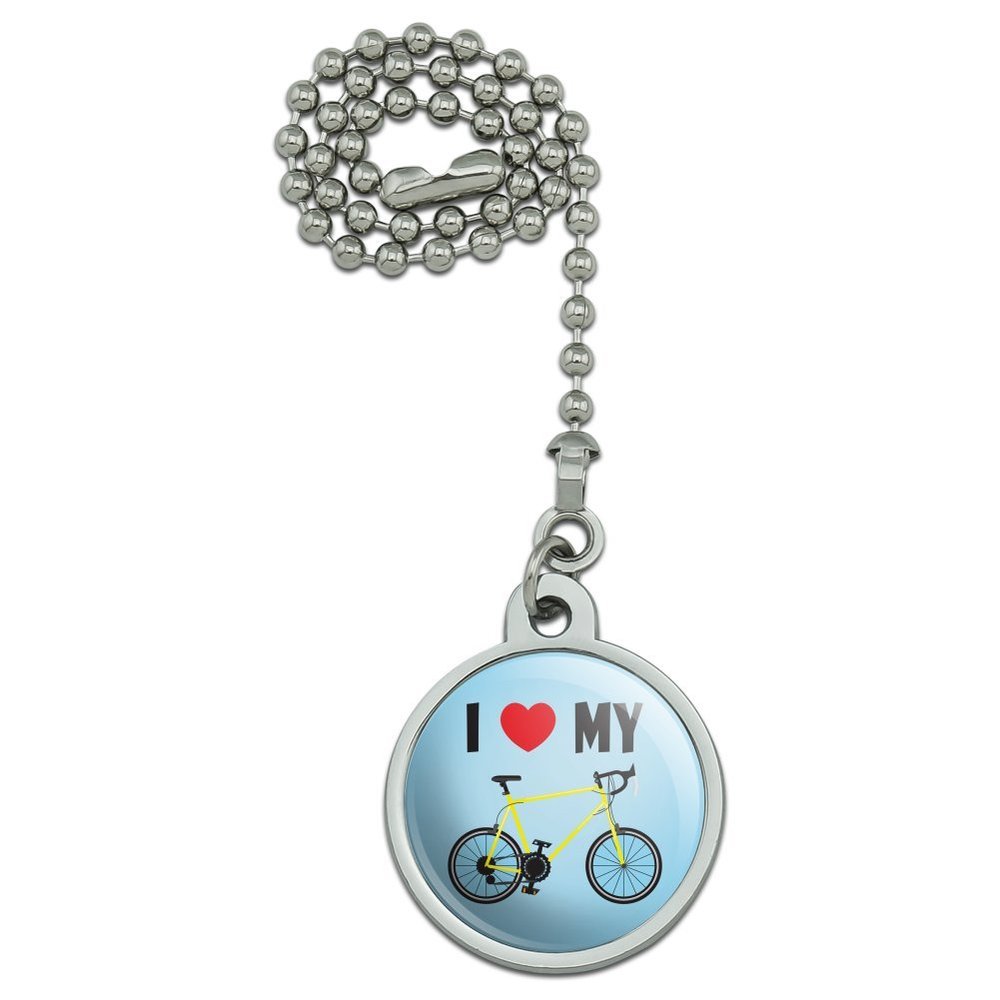 GRAPHICS & MORE I Love My Bike Road Bicycle Cycling Ceiling Fan and Light Pull Chain