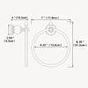 Kabter Crystal Series Brass Bathroom Hand Towel Ring, Polished Chrome view 2