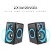 RECCAZR SP2040 Surround Computer Speakers with Deep Bass USB Wired Powered Multimedia Speaker for PC/Laptops/Smart Phone Built-in 4 Loudspeaker Diaphragm(Blue) view 3