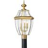Generation Lighting Lancaster 3-Light Post Lantern in Polished Brass view 1