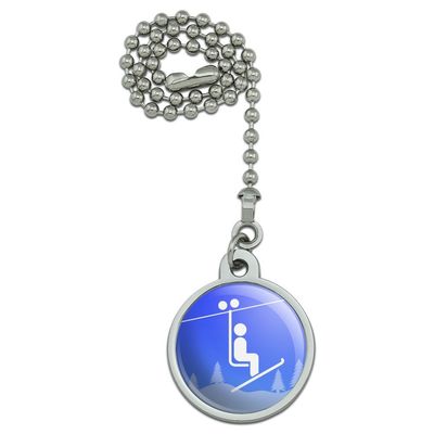 GRAPHICS & MORE Skiing Ski Lift Symbol in Snow Ceiling Fan and Light Pull Chain