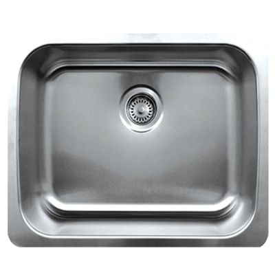 Whitehaus WHNU2318-BSS Noah's Collection 23-1/2-Inch Single Bowl Undermount Kitchen Sink, Brushed Stainless Steel
