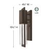 Hinkley Shelter Medium Outdoor LED Wall Mount Lantern, Minimalist Style, Dark Sky-Compliant, Solid Aluminum/Clear Seedy Glass, Buckeye Bronze view 3