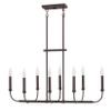 Hinkley Alister Collection Eight Light Linear Chandelier, Buckeye Bronze view 1