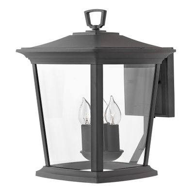 Hinkley Bromley Medium Outdoor Wall Mount Lantern, Museum Black Finish