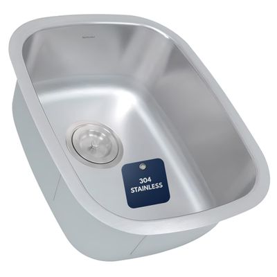Nantucket Sinks NS20 15-Inch 18-Gauge Rectangle Undermount Bar/Prep Sink, Stainless Steel