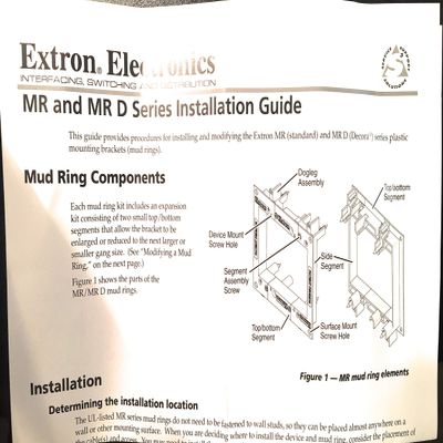 Extron Two-Gang Architectural Wall Mounting Plate AAP 102 (WHITE) 60-300-03