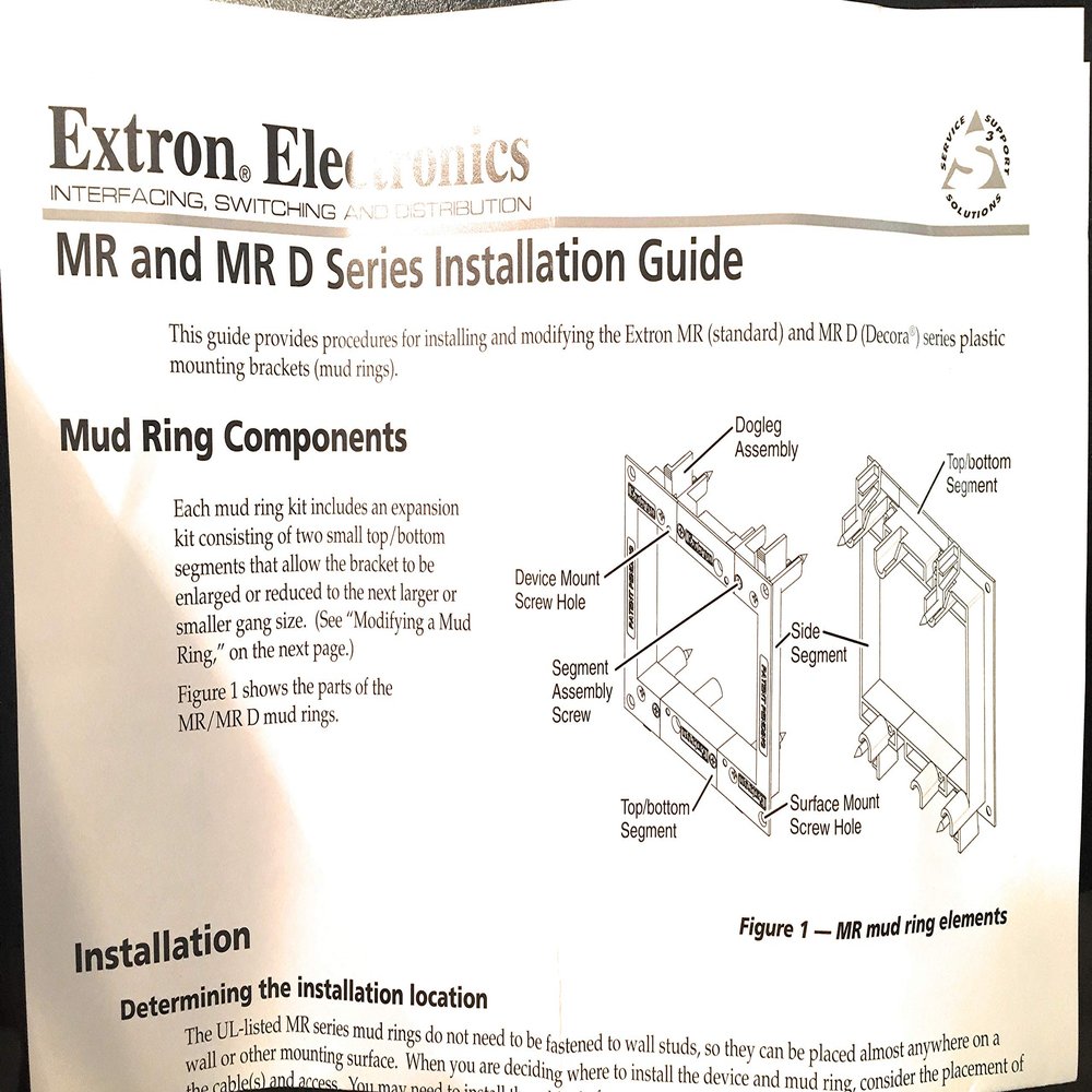 Extron Two-Gang Architectural Wall Mounting Plate AAP 102 (WHITE) 60-300-03