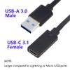 CERRXIAN USB 3.0 Type A Male to USB 3.0 Type C Female Connector Converter Adapter (Black) (3ft) view 2