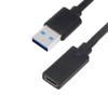 CERRXIAN USB 3.0 Type A Male to USB 3.0 Type C Female Gold Plated Connector Converter Adapter (Black) (15cm) view 2