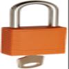 Brady-99576 Plastic Lockout/Tagout Padlock, Keyed Different, 1-3/4" Body Length, 1-1/2" Shackle Clearance, Orange (Pack of 1) view 1