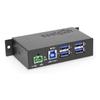 Coolgear 4 Port USB 3.0 Powered Industrial USB Hub, 5Gbps Speeds, Metal Housing, 7-48V DC Input, Wall and DIN-Rail Mountable, ESD Surge Protection - PC, MAC Compatible view 1