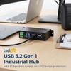 Coolgear 4 Port USB 3.0 Powered Industrial USB Hub, 5Gbps Speeds, Metal Housing, 7-48V DC Input, Wall and DIN-Rail Mountable, ESD Surge Protection - PC, MAC Compatible view 2