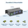 Coolgear 4 Port USB 3.0 Powered Industrial USB Hub, 5Gbps Speeds, Metal Housing, 7-48V DC Input, Wall and DIN-Rail Mountable, ESD Surge Protection - PC, MAC Compatible view 3