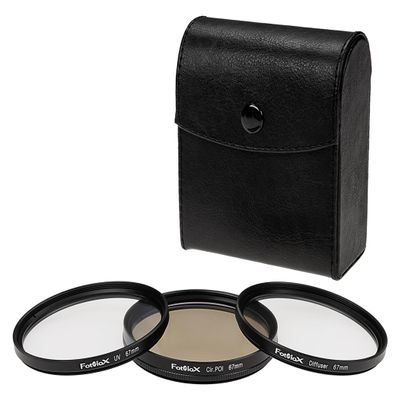 Fotodiox 67mm Filter Kit - UV, Circular Polarizer & Soft Diffusion Filters for 67mm Camera Lenses