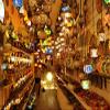 Handmade, Authentic, Mosaic Chandelier, Tiffany Style Glass, Moroccan/Ottoman Style Night Lights (Multi-Colored, 7 Globes) view 2