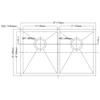 Dawn DSQ271616 Undermount Equal Double Square Sink, Polished Satin view 2