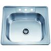 Dawn AST103 Top Mount Single Bowl Sink, Polished Satin view 1