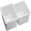 Elkay ELGU250RWH0 Quartz Classic Offset Double Bowl Undermount Sink, White view 1