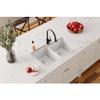 Elkay ELGU250RWH0 Quartz Classic Offset Double Bowl Undermount Sink, White view 2