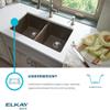Elkay ELGU250RWH0 Quartz Classic Offset Double Bowl Undermount Sink, White view 4
