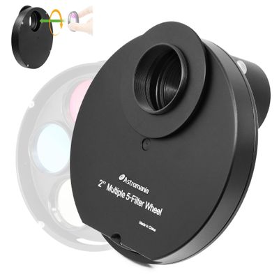 Astromania Telescope Filter Wheel Holder, Filter Wheel Drawer Compatible with 5-Position Moon Nebula Filter 2 Inch for Astronomical Observation As Useful Telescope Accessories with 2 Inches T Adapter