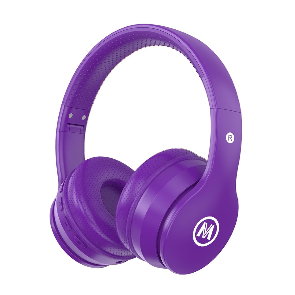 Mokata Headphones Kids Bluetooth 5.4 Wireless Play Time 68H Safe Volume Limit 85/94dB Over-Ear Foldable Headset,Fast Charging,with Aux Cord Built-in Mic for Toddler Child Pad Study Tablet Purple