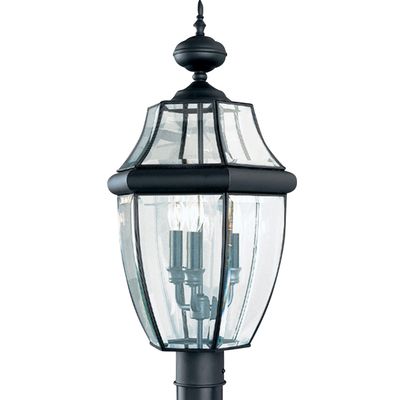 Sea Gull Lighting 8239-12 Lancaster Outdoor Post Lantern Outside Fixture, 24'' Height, Black