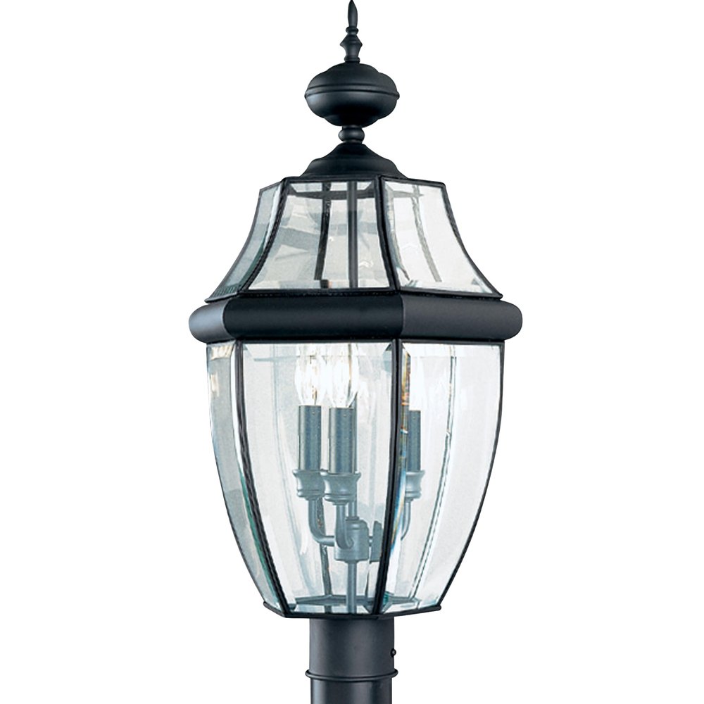 Sea Gull Lighting 8239-12 Lancaster Outdoor Post Lantern Outside Fixture, 24'' Height, Black