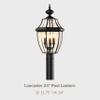Sea Gull Lighting 8239-12 Lancaster Outdoor Post Lantern Outside Fixture, 24'' Height, Black view 4