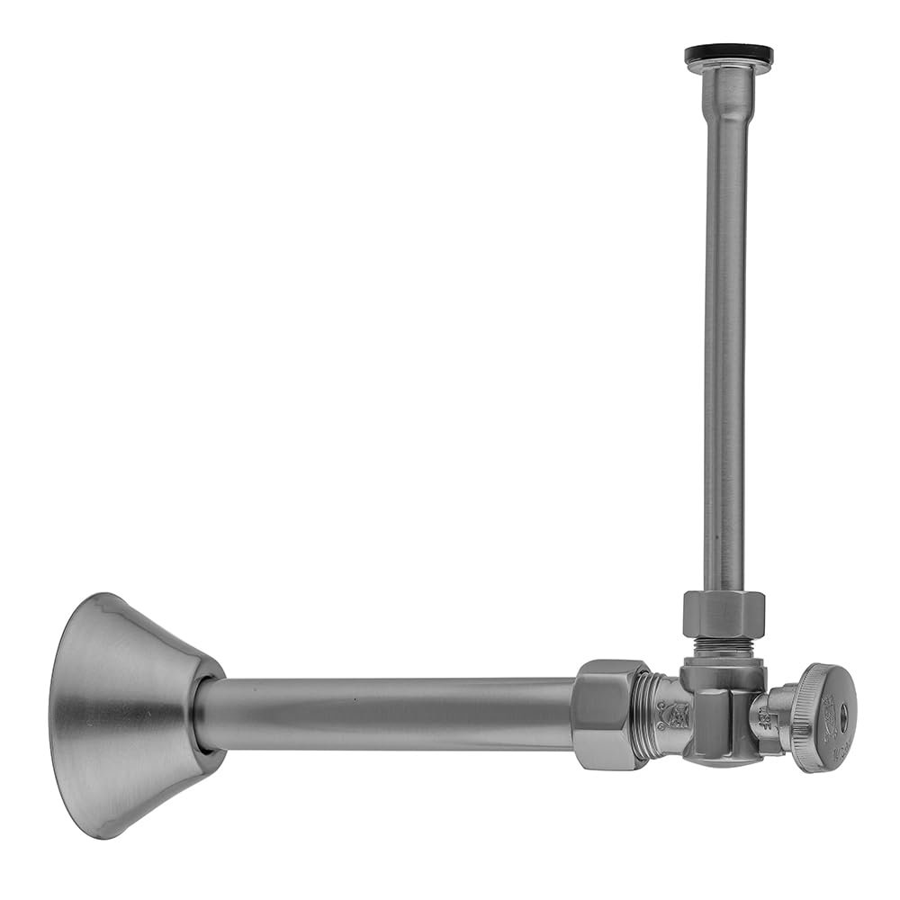 Jaclo 621-8-72CT-PCH 5/8" OD x 3/8" OD Angle Toilet Supply with Oval & Cover Tube, Polished Chrome