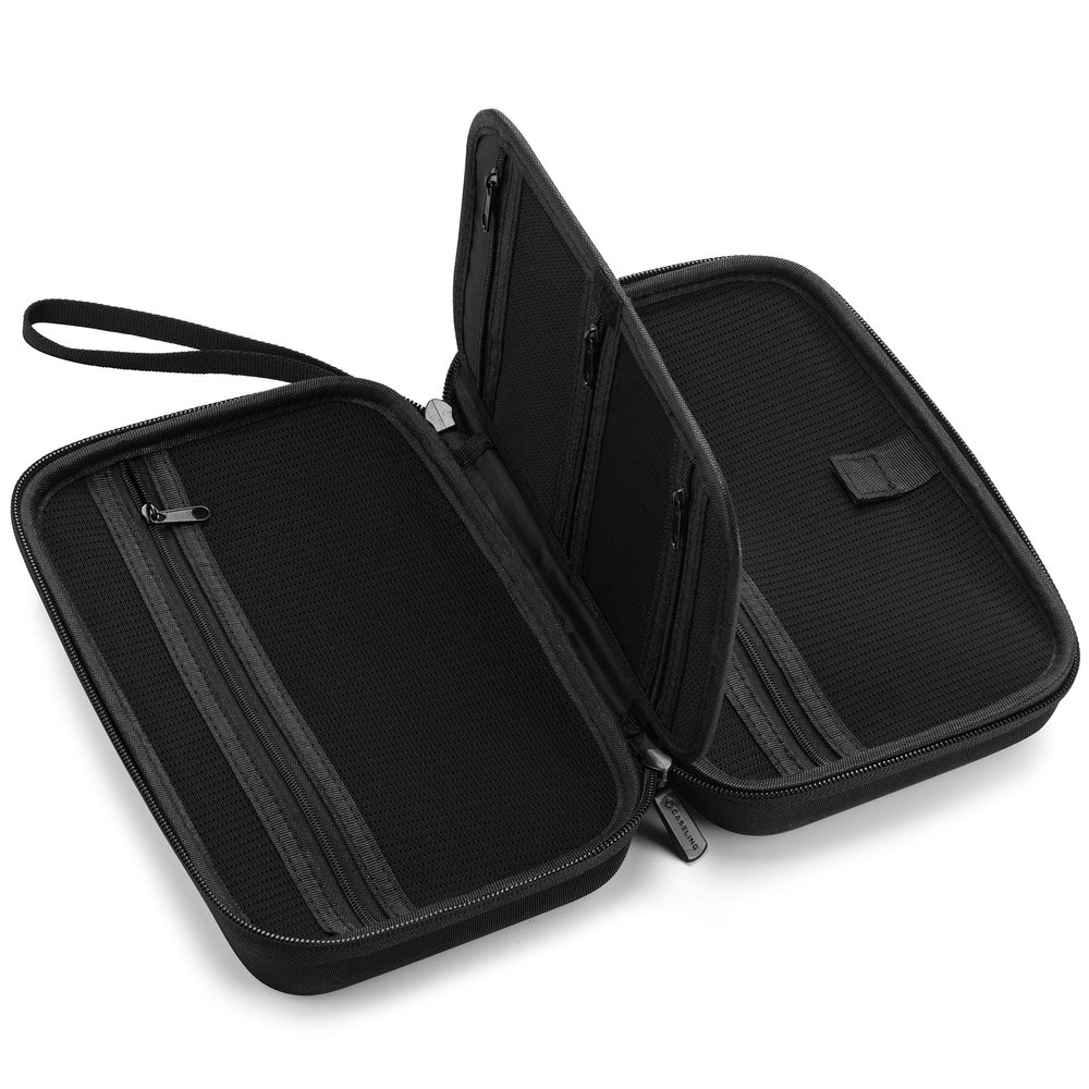 Caseling Hard Case - 9.8 x 5.6x 2.8 - for Universal Electronics/Accessories EVA Protection Hard Travel Organizer Carrying Bag - Black