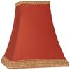 Rust Medium Square Sided Lamp Shade 5" Top x 10" Bottom x 9" Height (Spider) Replacement with Harp and Finial - Springcrest view 1