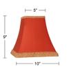 Rust Medium Square Sided Lamp Shade 5" Top x 10" Bottom x 9" Height (Spider) Replacement with Harp and Finial - Springcrest view 4
