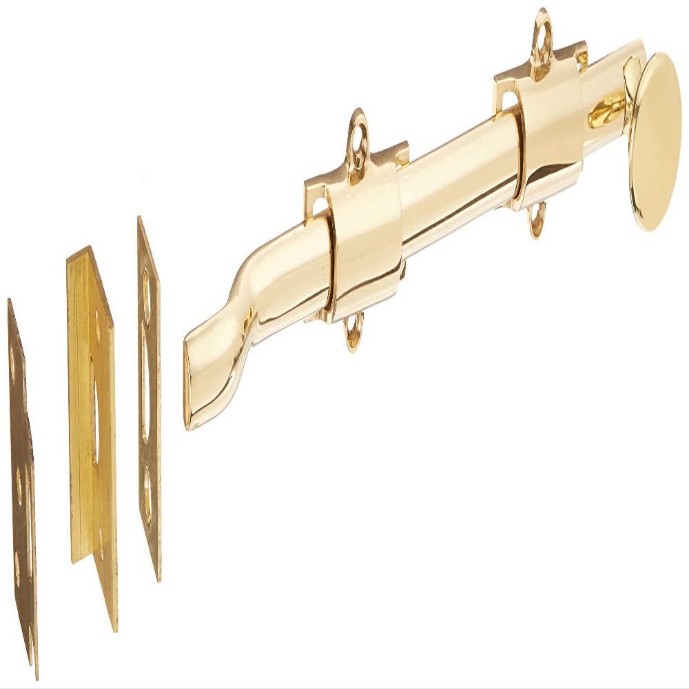 Deltana FPG103 HD Solid Brass 10-Inch Surface Bolt with Off-Set