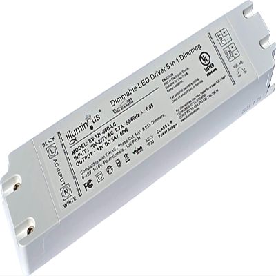 illuminous 12V 60W Dimmable LED Driver Transformer UL Approved