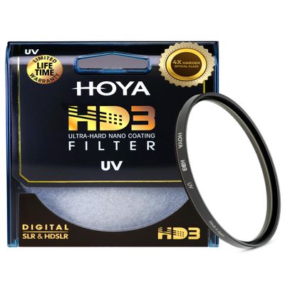 Hoya HD3 72mm UV Protector Filter - Re-Certified for 100MP+ Cameras with Ultra-Hard Nano Coating UV Filter - Stain Resistant, Smudge and Waterproof UV Lens Filter with Aluminum Frame