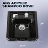 Pibbs 5350 Professional Salon Shampoo Bowl - Durable ABS Plastic with Pibbs 562 Single-Handle Faucet, Stain-Resistant, Includes Spray Hose & Installation Hardware, 19"x18.75"x9", Black, PIB-5350 view 4