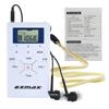 EXMAX E108 Wireless FM Radio Receiver Portable DSP Stereo Pocket Mini Receiver Digital Samll Earbuds LCD Clock for Translator Tour Guide System FM Transmitter Work - White view 1