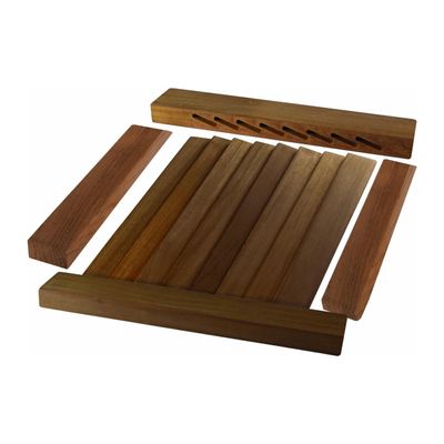 SeaTeak 60725 Teak Louvered Door and Frame, Oblong, Left Hand Opening, 15 Inch x 20 Inch