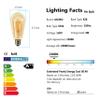LED Dimmable Edison Light Bulbs 4W, 2200K-2400K Warm White (Amber Glass) ST64, E26 Base Pack of 6 view 3