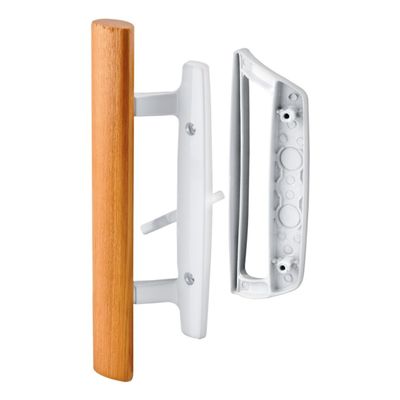 Slide-Co 143532 Sliding Glass Door Handle Set  Replace Old or Damaged Door Handles Quickly and Easily  White Diecast, Mortise/Hook Style, Fits 3-15/16 Hole Spacing (Single Pack)
