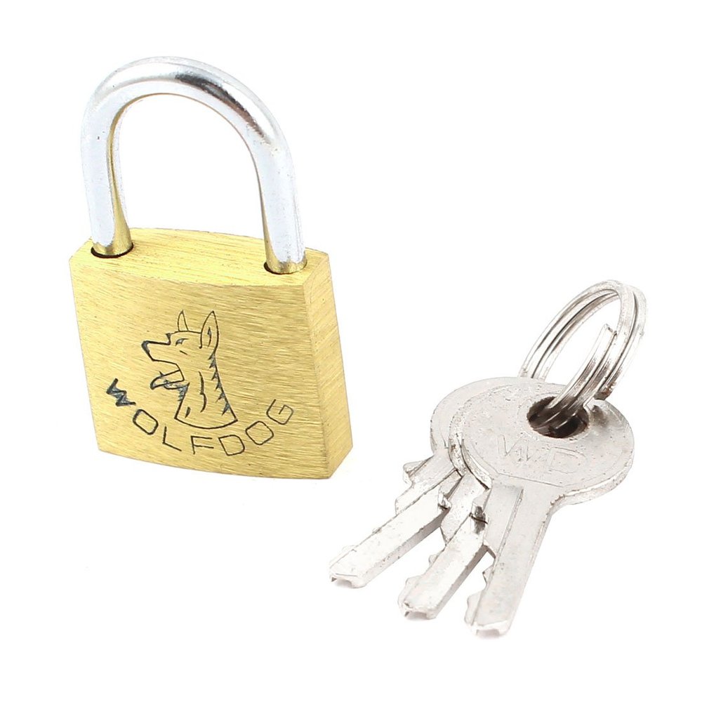 uxcell Dual Tone Metal Shackle Security Brass Lock Padlock w 3 Keys